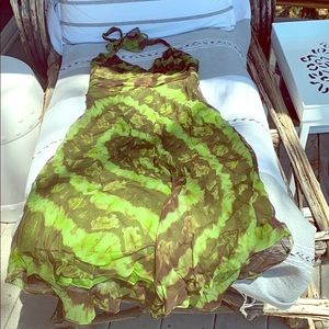 BCBG tie dye print halter dress